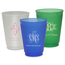 Pick Your Three Letter Monogram Style with Text Colored Shatterproof Cups