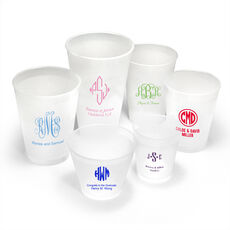 Pick Your Three Letter Monogram Style with Text Shatterproof Cups