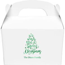Hand Lettered We Wish You A Merry Christmas Gable Favor Boxes