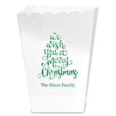 Hand Lettered We Wish You A Merry Christmas Mini Popcorn Boxes