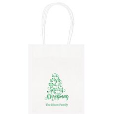 Hand Lettered We Wish You A Merry Christmas Mini Twisted Handled Bags