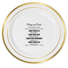 Our Special Day with Names Premium Banded Plastic Plates