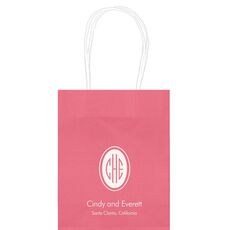 Outline Shaped Oval Monogram with Text Mini Twisted Handled Bags