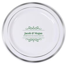Modern Flourish Framed Premium Banded Plastic Plates
