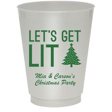 Let's Get Lit Christmas Tree Colored Shatterproof Cups
