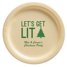Let's Get Lit Christmas Tree Paper Plates