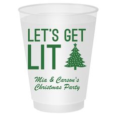 Let's Get Lit Christmas Tree Shatterproof Cups