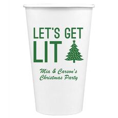 Let's Get Lit Christmas Tree Paper Coffee Cups