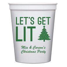 Let's Get Lit Christmas Tree Stadium Cups