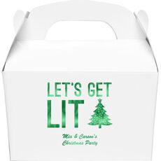 Let's Get Lit Christmas Tree Gable Favor Boxes