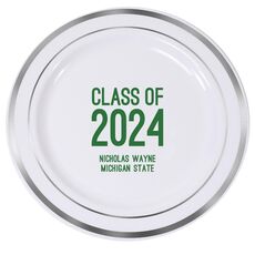 Proud Class of Graduation Premium Banded Plastic Plates