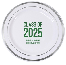 Proud Class of Graduation Premium Banded Plastic Plates