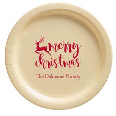 Merry Christmas Reindeer Paper Plates