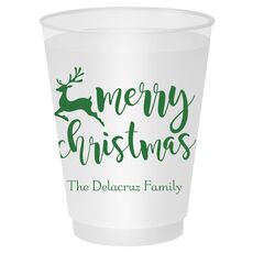 Merry Christmas Reindeer Shatterproof Cups
