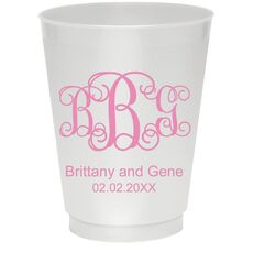 Vine Monogram with Text Colored Shatterproof Cups