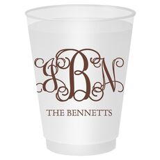 Vine Monogram with Text Shatterproof Cups