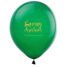 Merry Christmas Reindeer Latex Balloons