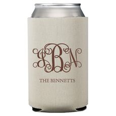 Vine Monogram with Text Collapsible Koozies