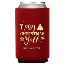 Merry Christmas Y'all Collapsible Koozies