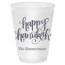 Hand Lettered Happy Chanukah Shatterproof Cups