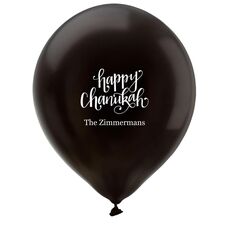 Hand Lettered Happy Chanukah Latex Balloons