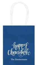 Hand Lettered Happy Chanukah Mini Twisted Handled Bags