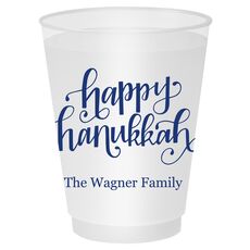 Hand Lettered Happy Hanukkah Shatterproof Cups
