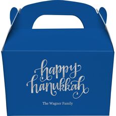 Hand Lettered Happy Hanukkah Gable Favor Boxes
