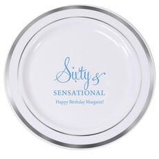 Sixty & Sensational Premium Banded Plastic Plates