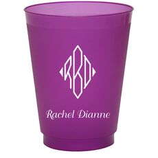 Shaped Diamond Monogram with Text Colored Shatterproof Cups
