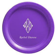 Shaped Diamond Monogram with Text Paper Plates