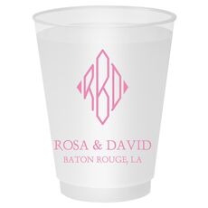 Shaped Diamond Monogram with Text Shatterproof Cups
