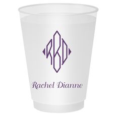 Shaped Diamond Monogram with Text Shatterproof Cups