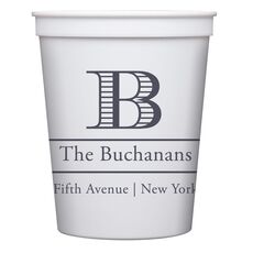 Striped Initial and Text Stadium Cups