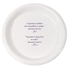Your Personalized Text Plastic Plates