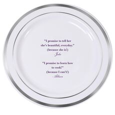 Your Personalized Text Premium Banded Plastic Plates