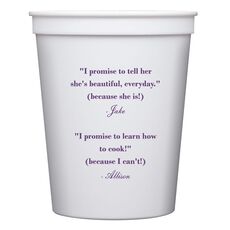 Your Personalized Text Stadium Cups