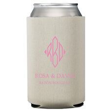 Shaped Diamond Monogram with Text Collapsible Koozies