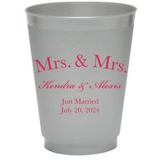 Mrs & Mrs Arched Colored Shatterproof Cups