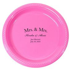 Mrs & Mrs Arched Plastic Plates