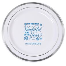 Wonderful Time of the Year Premium Banded Plastic Plates