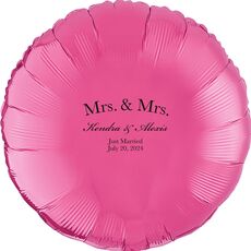 Mrs & Mrs Arched Mylar Balloons