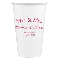 Mrs & Mrs Arched Paper Coffee Cups