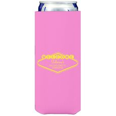 Welcome Marquee Collapsible Slim Koozies