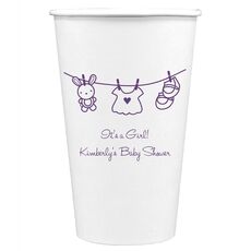 Toy Rabbit Clothesline Paper Coffee Cups