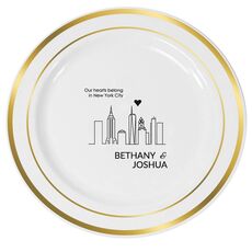 We Love New York City Premium Banded Plastic Plates