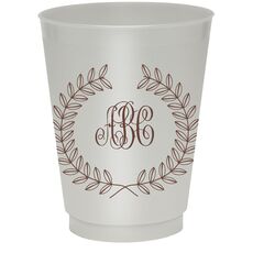 Renaissance Wreath with Monogram Colored Shatterproof Cups