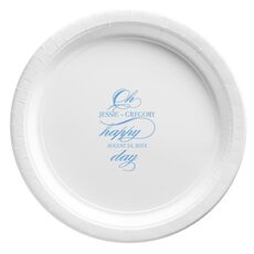 Romantic Oh Happy Day Paper Plates