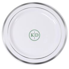 Petite Dotted Circle Duogram Premium Banded Plastic Plates