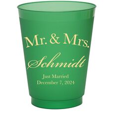 Mr  & Mrs Arched Colored Shatterproof Cups